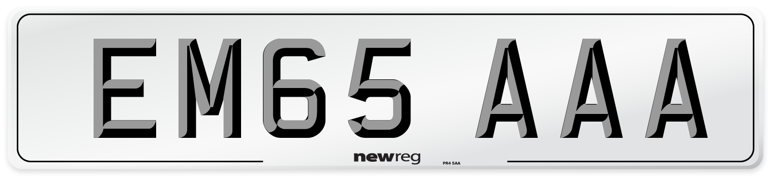 EM65 AAA Number Plate from New Reg